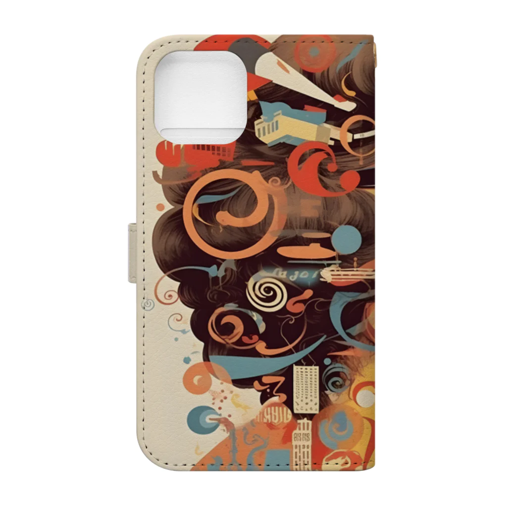 Grazing Wombatのfunky Lady 60's style Book-Style Smartphone Case :back