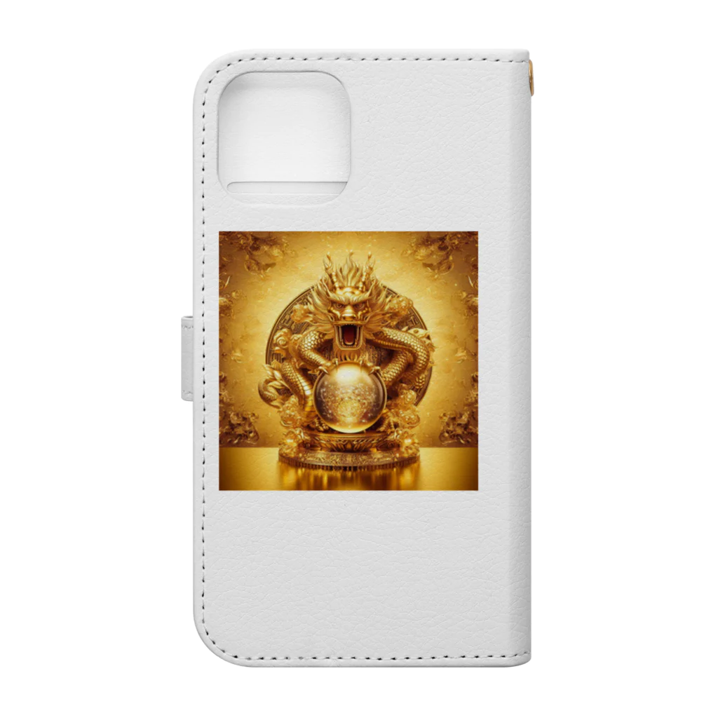 【金龍】Kinryuの【金運爆上げ】金龍守護神グッズ_001 Book-Style Smartphone Case :back