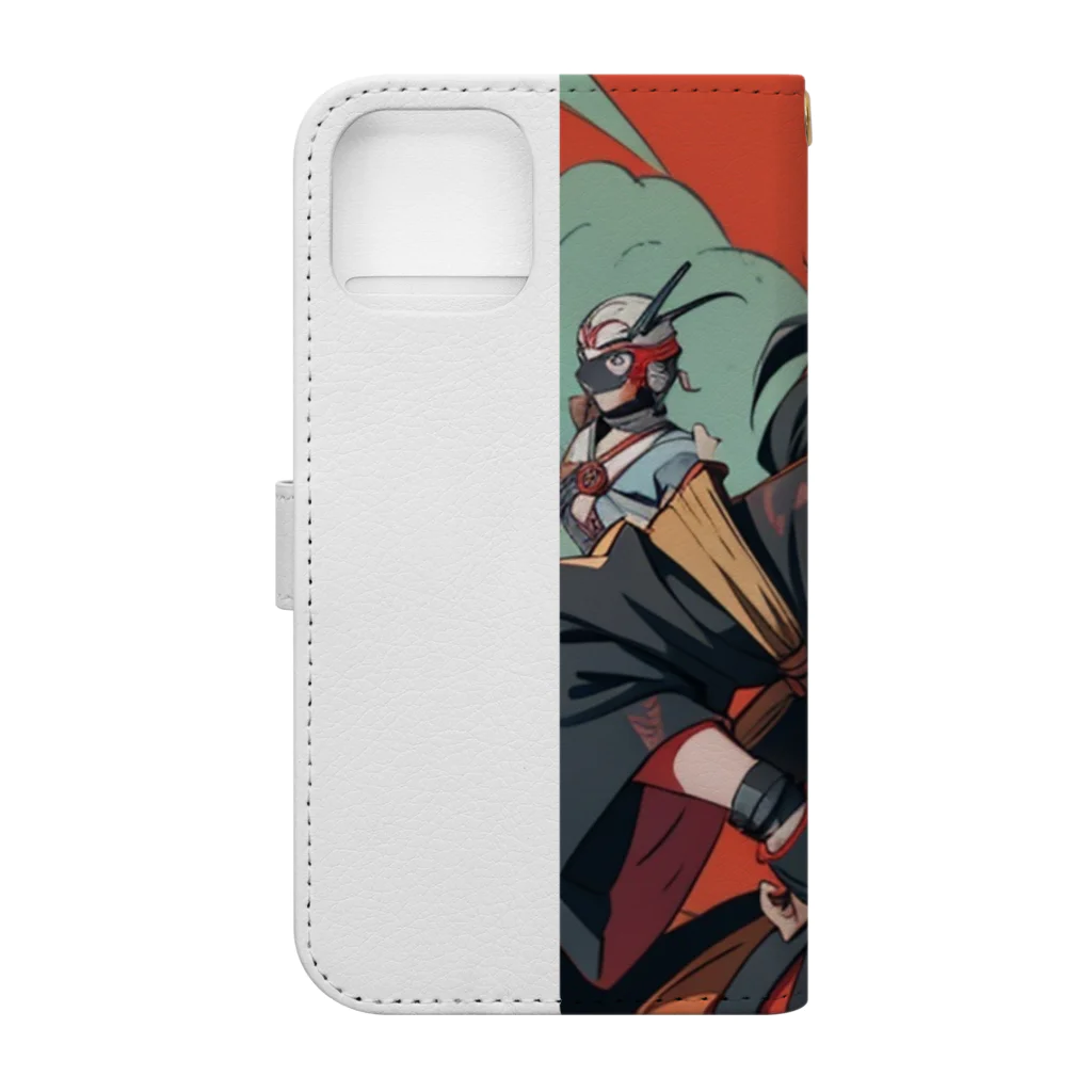 kimono_musume  AI artのscene12 Book-Style Smartphone Case :back