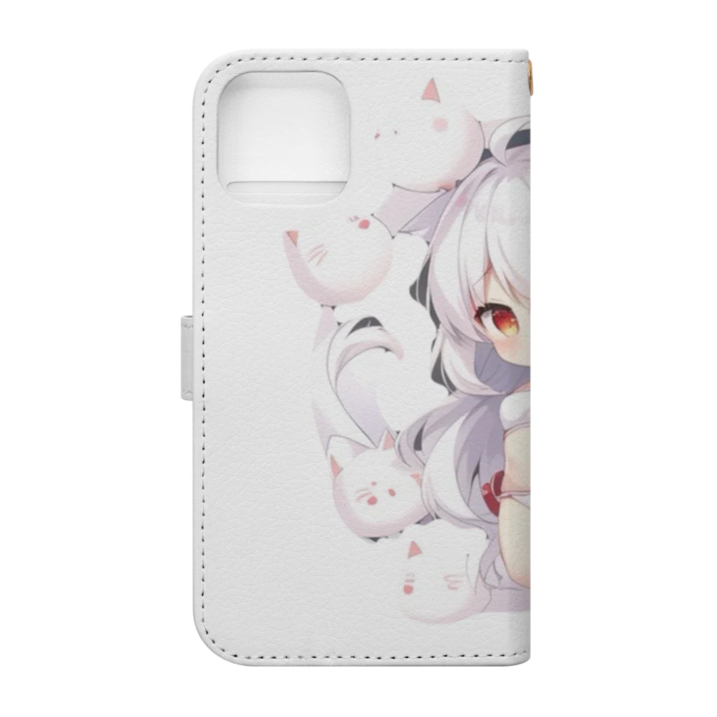 studio AzurのAria 猫神召喚 ディフォルメ  Book-Style Smartphone Case :back