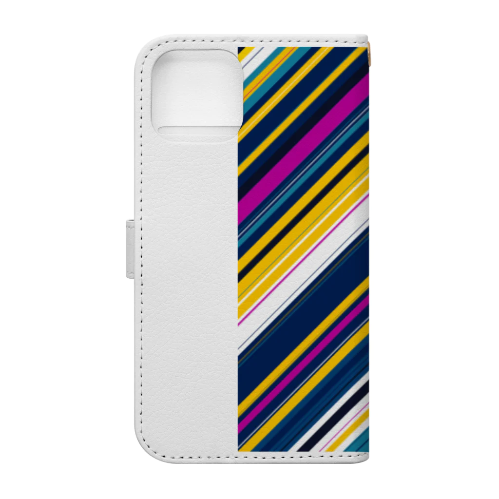 BobkachieeLennonのボーダー斜めA Book-Style Smartphone Case :back