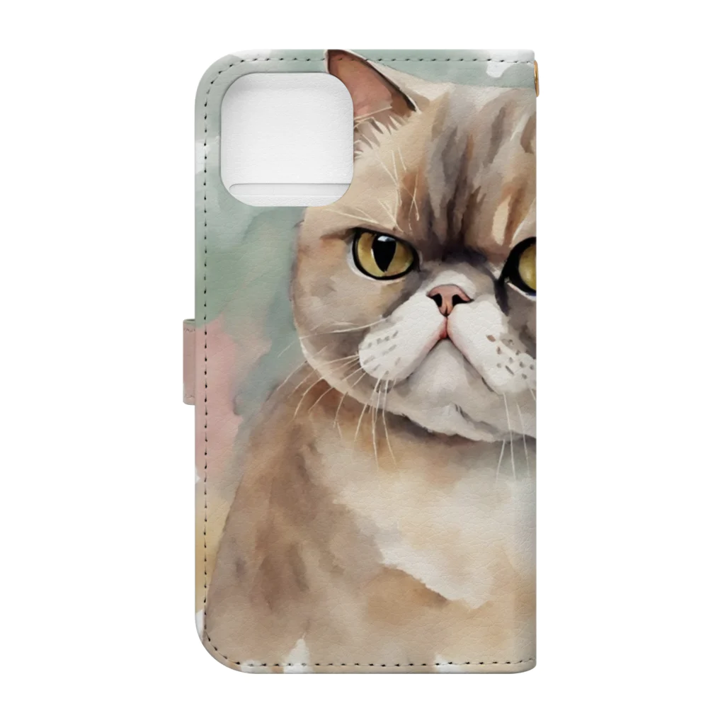 yae_8の猫　ストリートアート風 Book-Style Smartphone Case :back