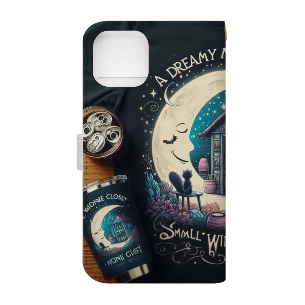 MOONY'S Wine ClosetのA Dreamy moon night Book-Style Smartphone Case :back