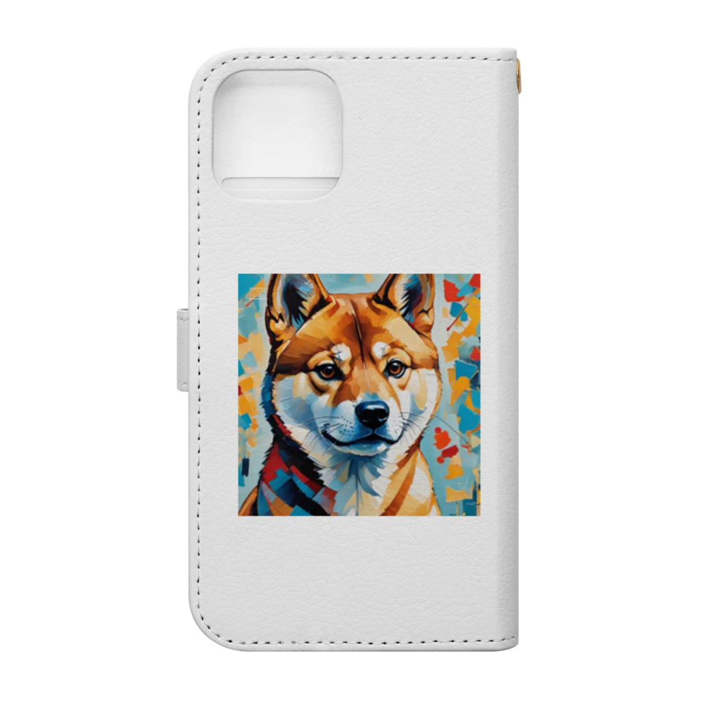 KAPPA TRAVEL GOの柴犬の幾何学 Book-Style Smartphone Case :back