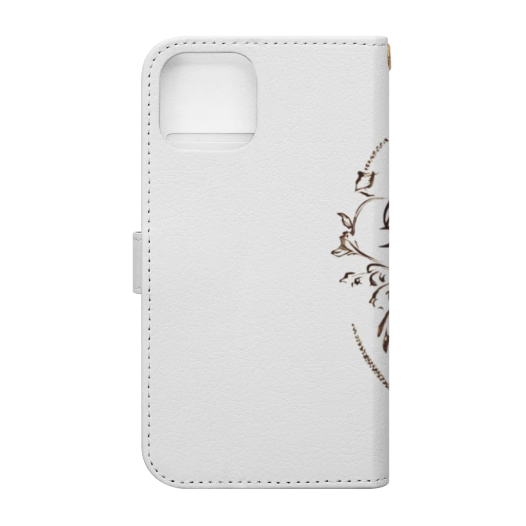 2222のおもちくんデフォルメ Book-Style Smartphone Case :back