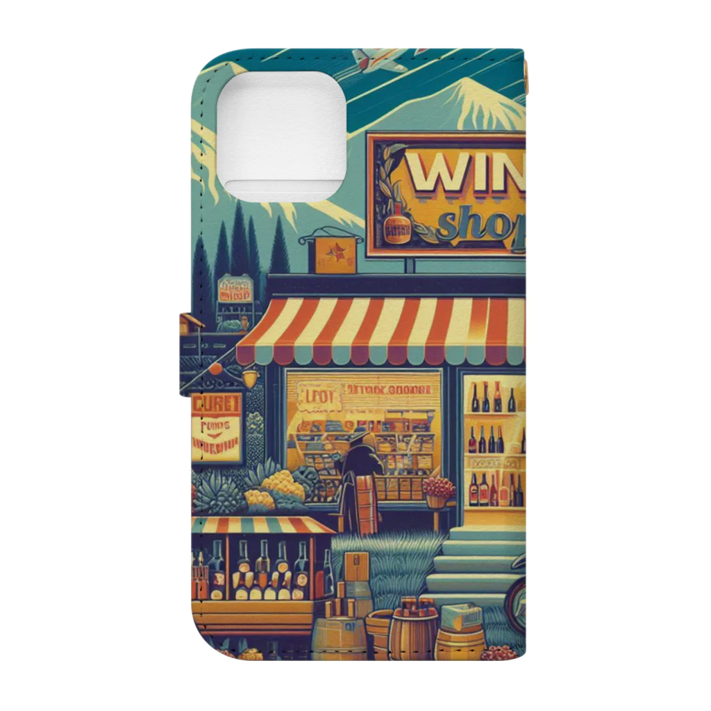 MOONY'S Wine ClosetのRetro Snow Mountain Wine 手帳型スマホケースの裏面