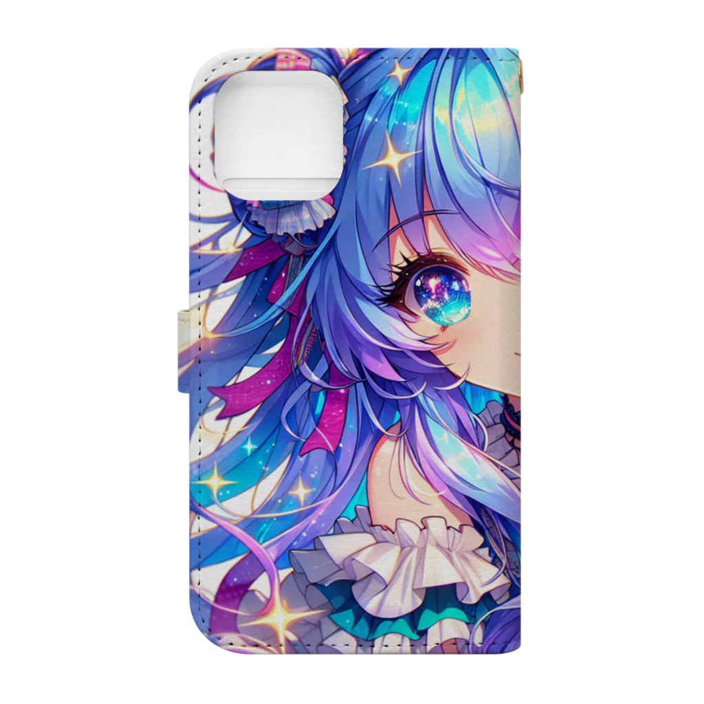 おでけけのおでかけの派手髪女の子 Book-Style Smartphone Case :back