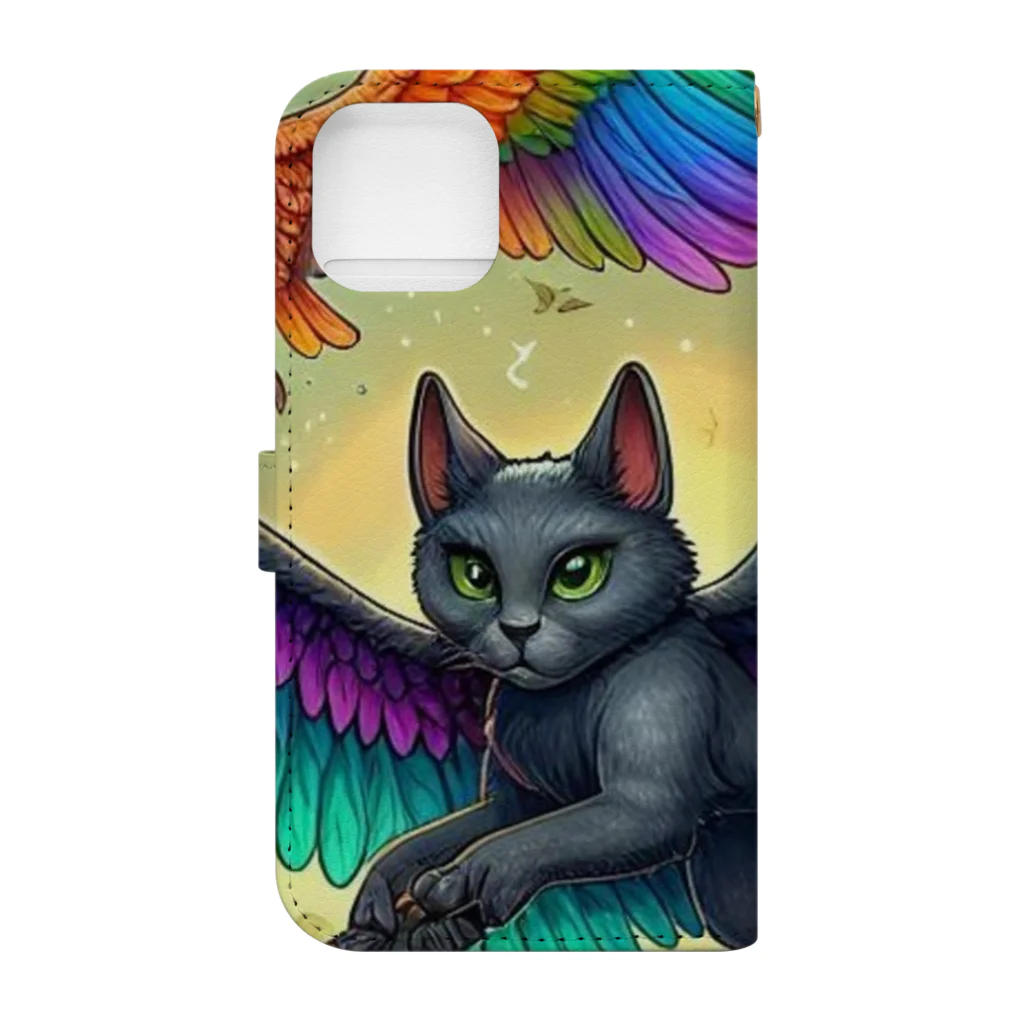 momonekokoの黒猫の魔法使い Book-Style Smartphone Case :back