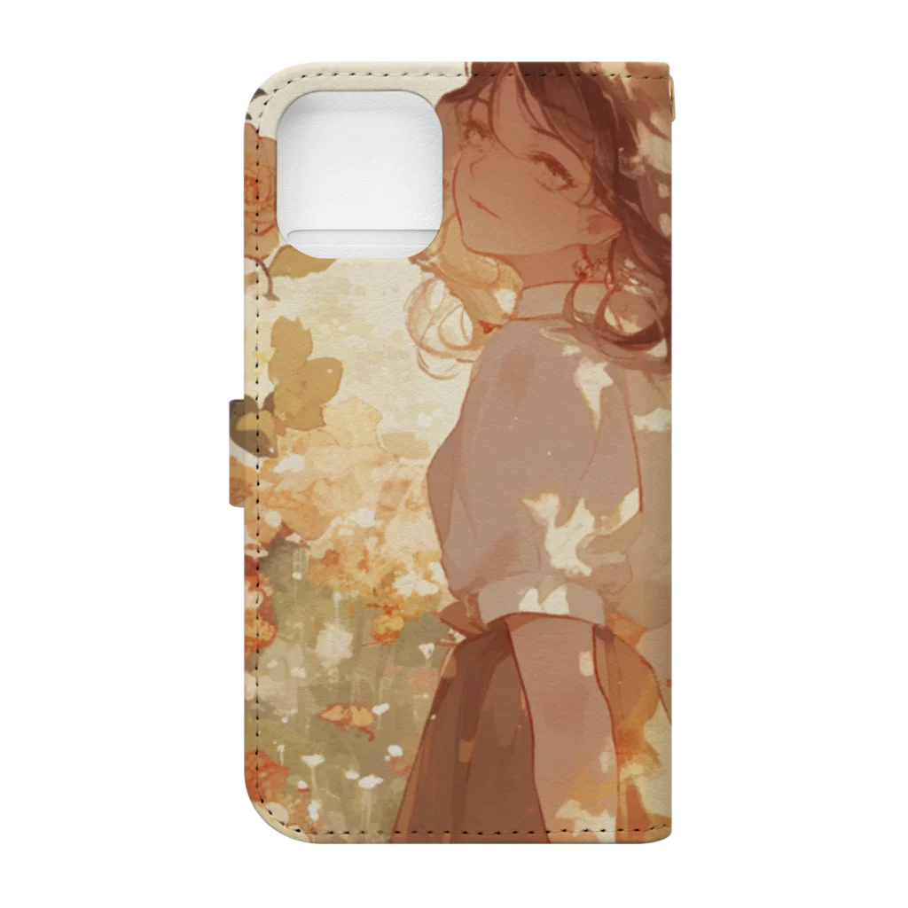 AQUAMETAVERSEのバラのアーチをくぐる美女　ラフルール　1859 Book-Style Smartphone Case :back