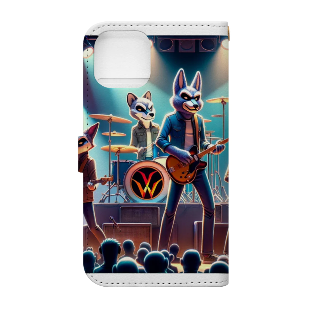 ANIMAL HEROES -musical band-のワイルドロックフェスタ - ダンシングアニマルズ Book-Style Smartphone Case :back