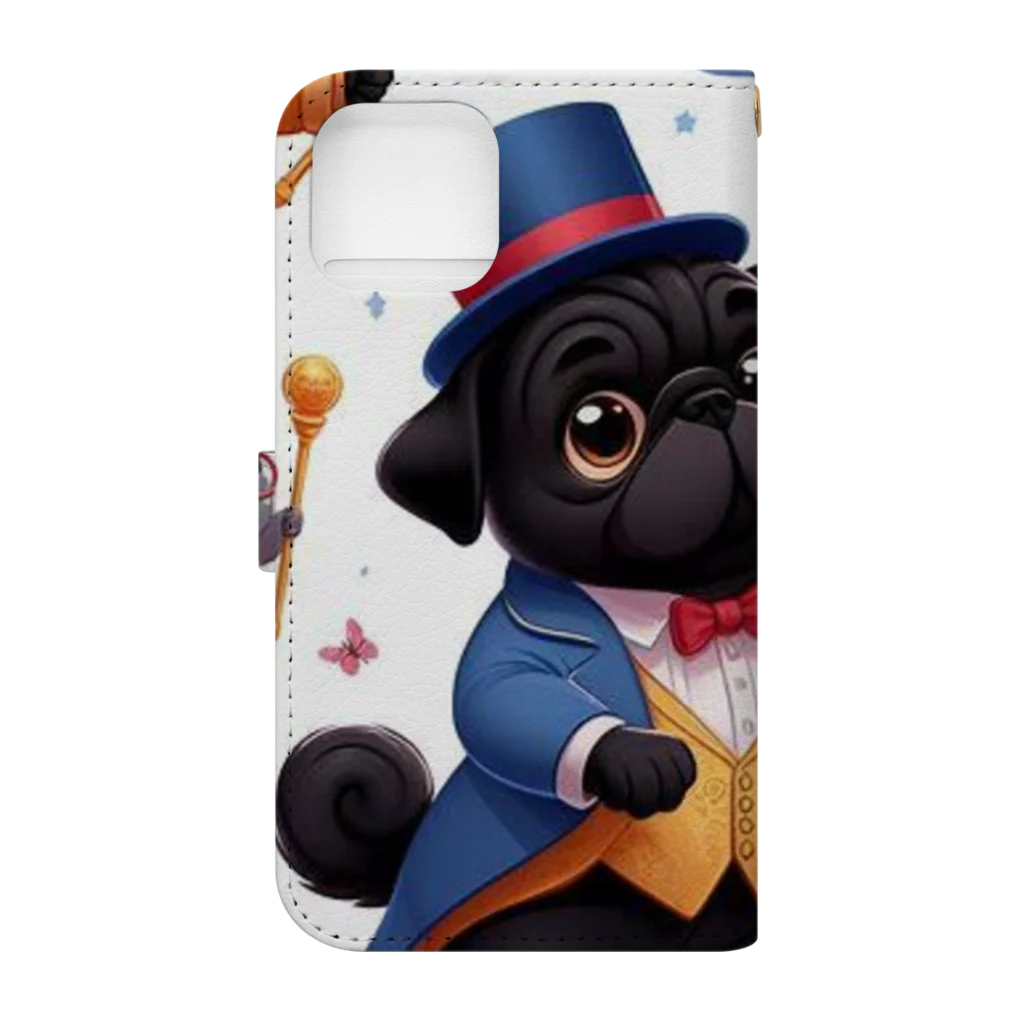 黒パグ🖤Black Pug laboratory🖤のFantasy Pugs series 手帳型スマホケースの裏面