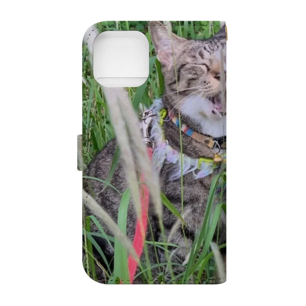 sisyの家ねこ鼻コチョコチョで変顔 Book-Style Smartphone Case :back