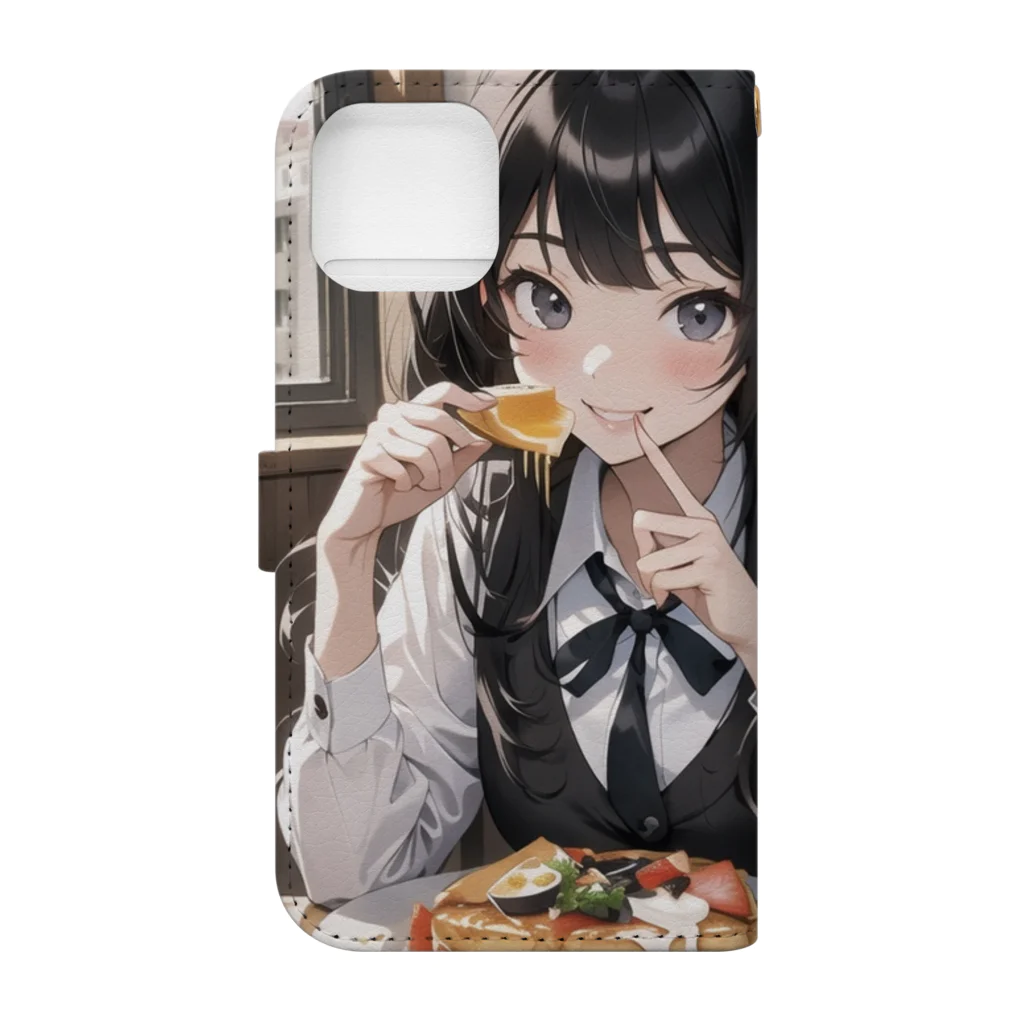 sgt-chikaraの朝食中の女子高生2 Book-Style Smartphone Case :back