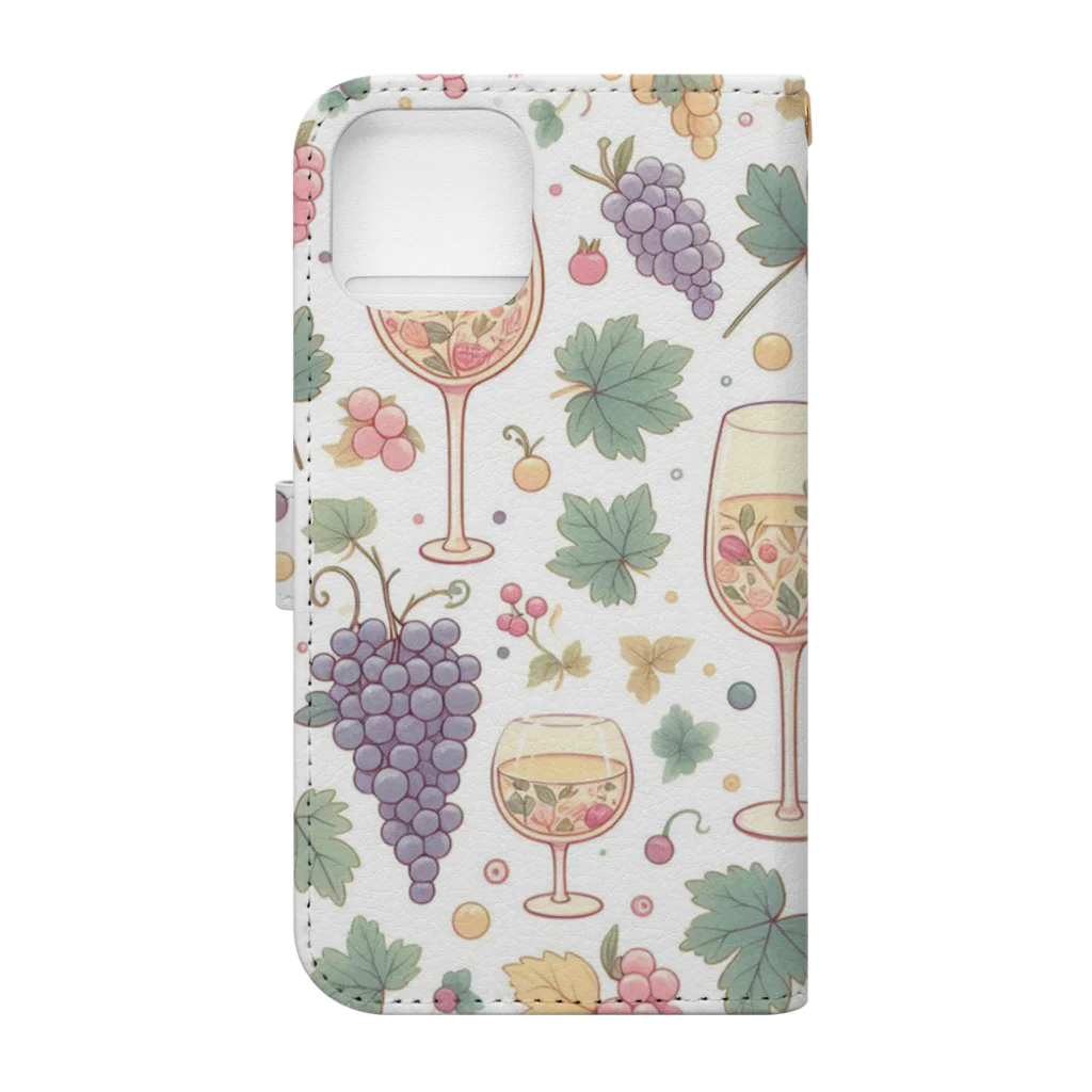 MOONY'S Wine ClosetのWine and Grapes 手帳型スマホケースの裏面