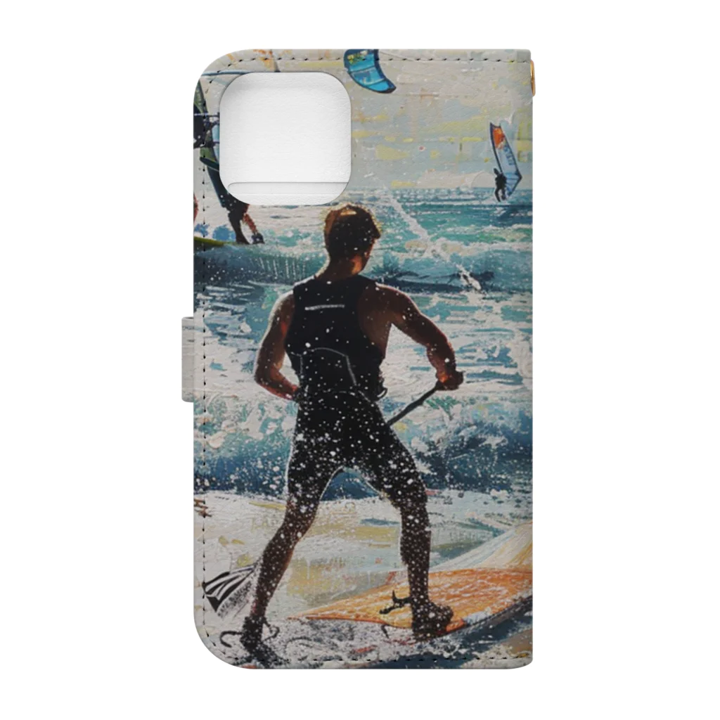 AQUAMETAVERSEのsupとwindsurfingレース　エンジェル717 2065 Book-Style Smartphone Case :back