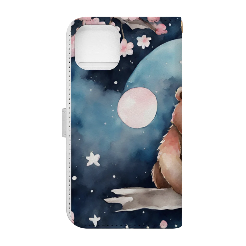 星降る夜にのsakura_bear Book-Style Smartphone Case :back