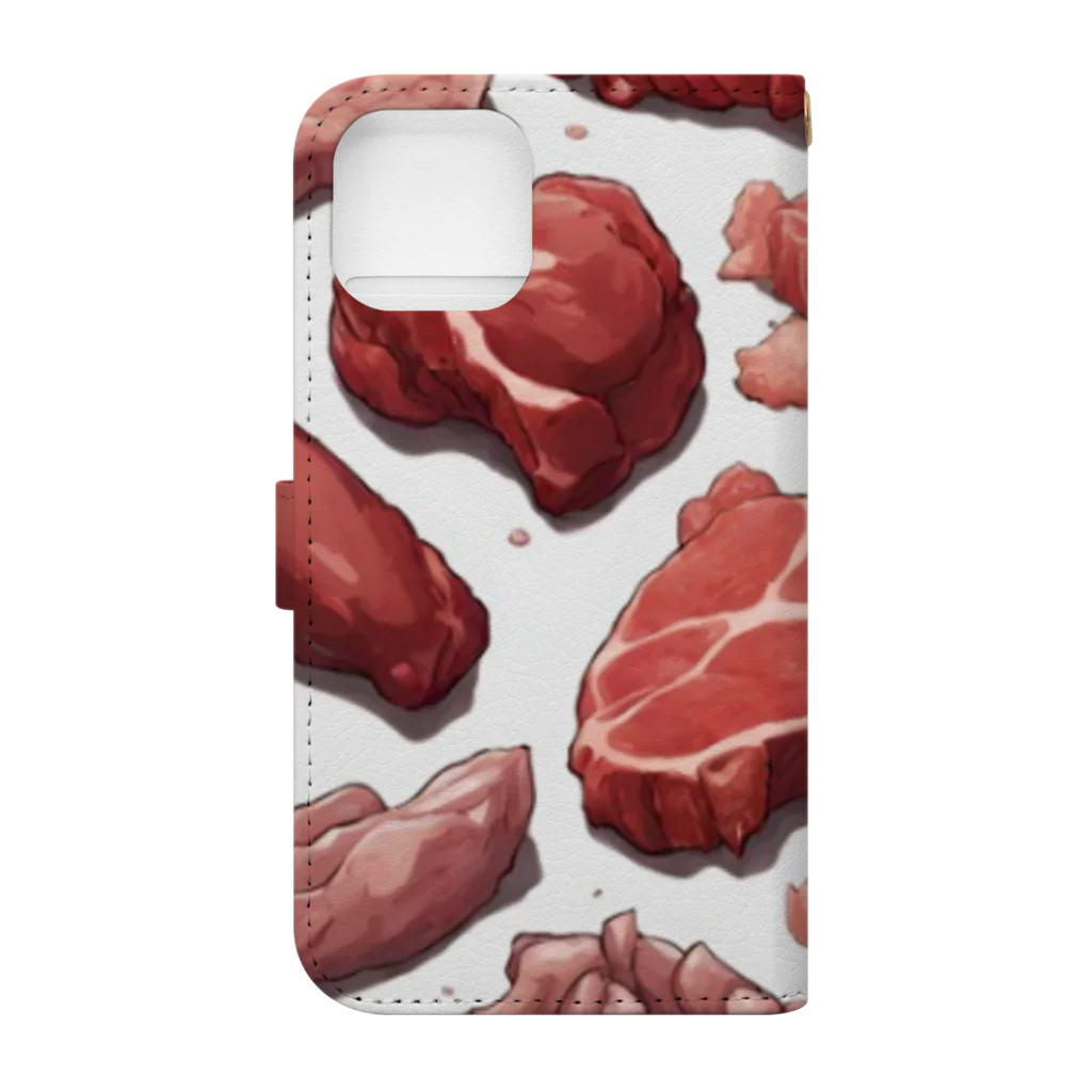 Haluuushopのmeats of meats Book-Style Smartphone Case :back