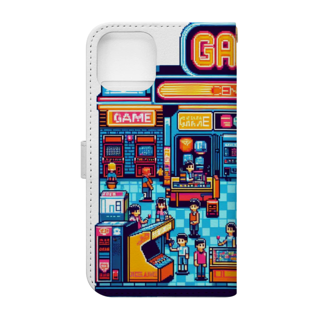 GIRLの可愛いレトロなゲームセンター Book-Style Smartphone Case :back