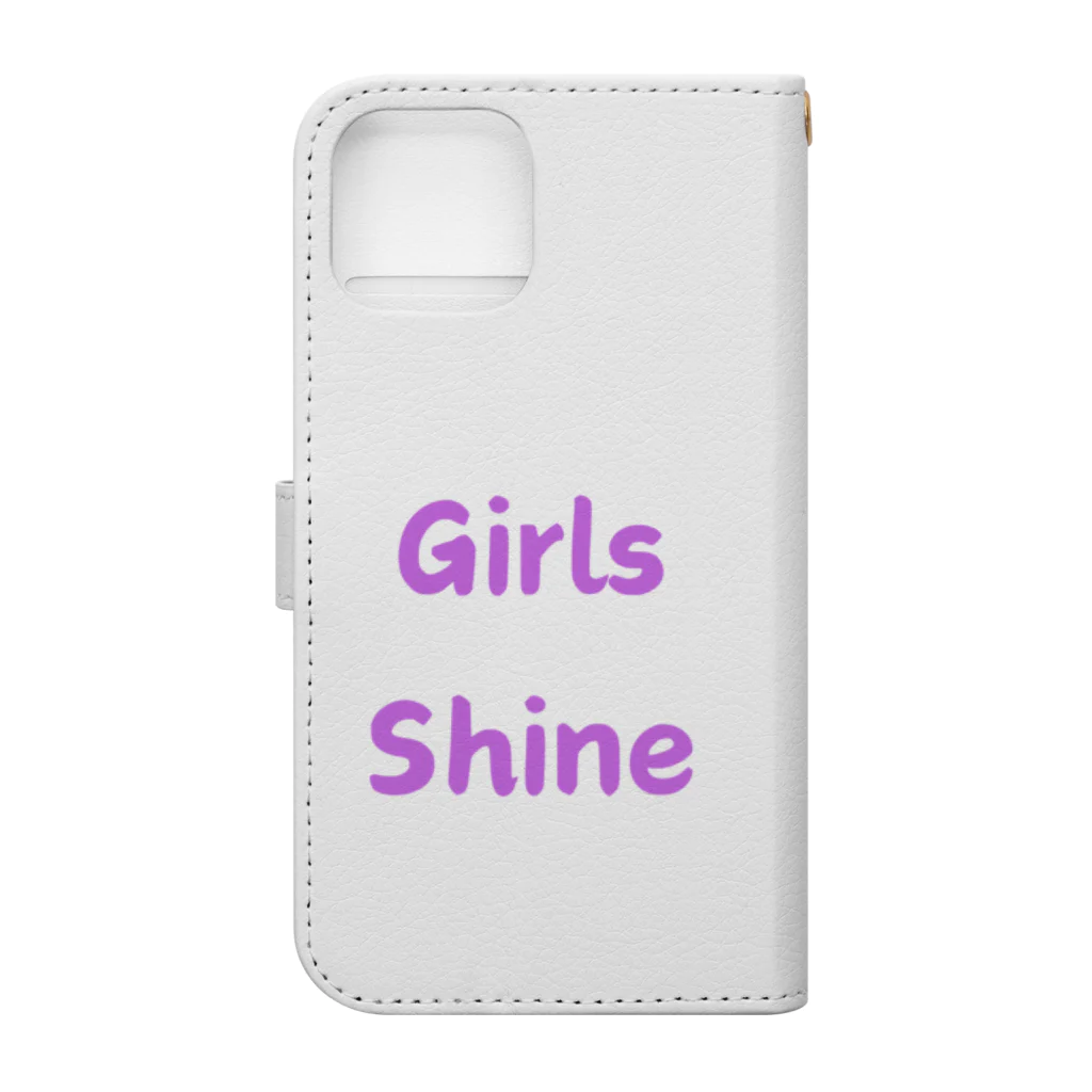 あい・まい・みぃのGirls Shine-女性が輝くことを表す言葉 手帳型スマホケースの裏面