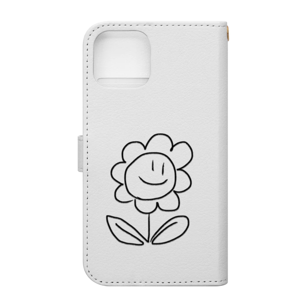 のぺしマンSHOPののぺしマン（花） Book-Style Smartphone Case :back