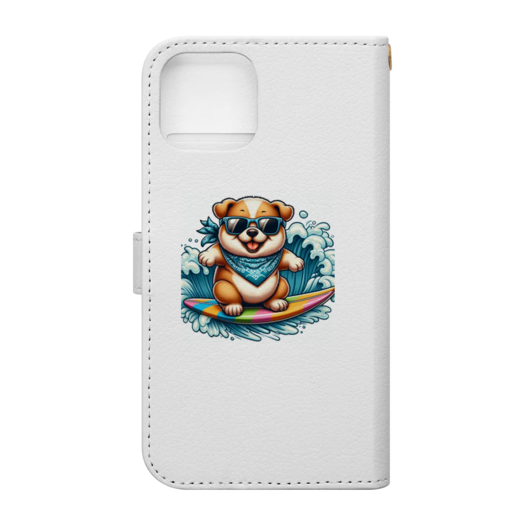 yasufumi yamamotoのサーフィンわんちゃん Book-Style Smartphone Case :back