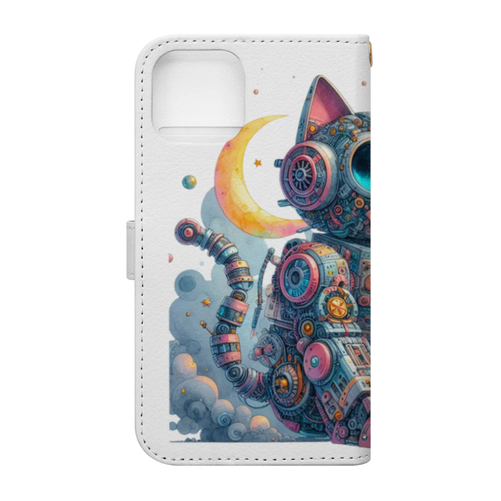 CYBER ARTのメカにゃ Book-Style Smartphone Case :back