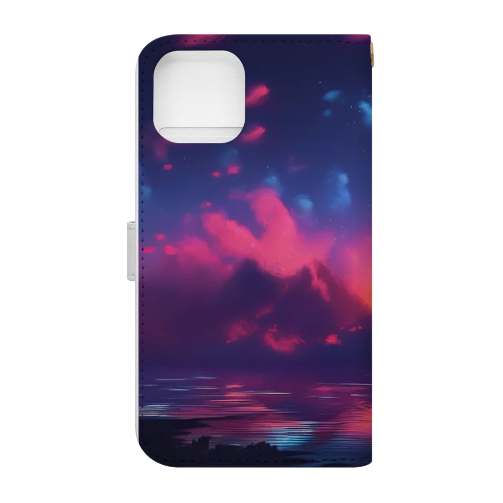 million-mindの色彩豊かな夕空 Book-Style Smartphone Case :back