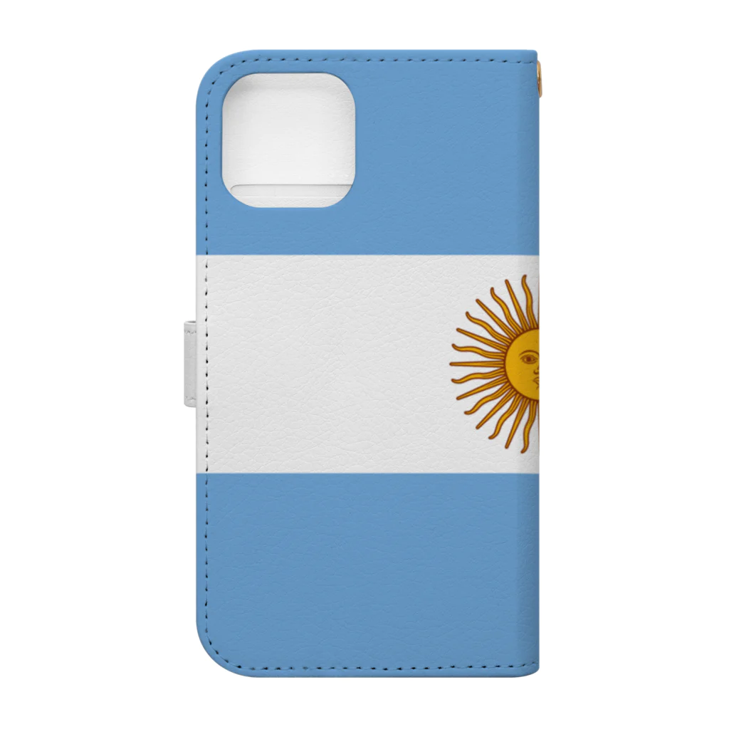 お絵かき屋さんのアルゼンチンの国旗 手帳型スマホケースの裏面