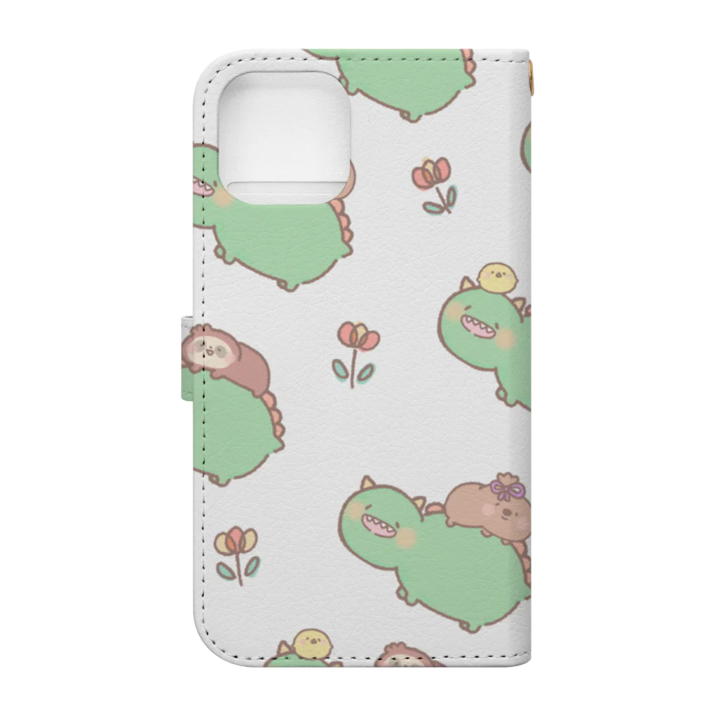 なまけものとおともだちのなまけものときょうりゅう🦥 Book-Style Smartphone Case :back