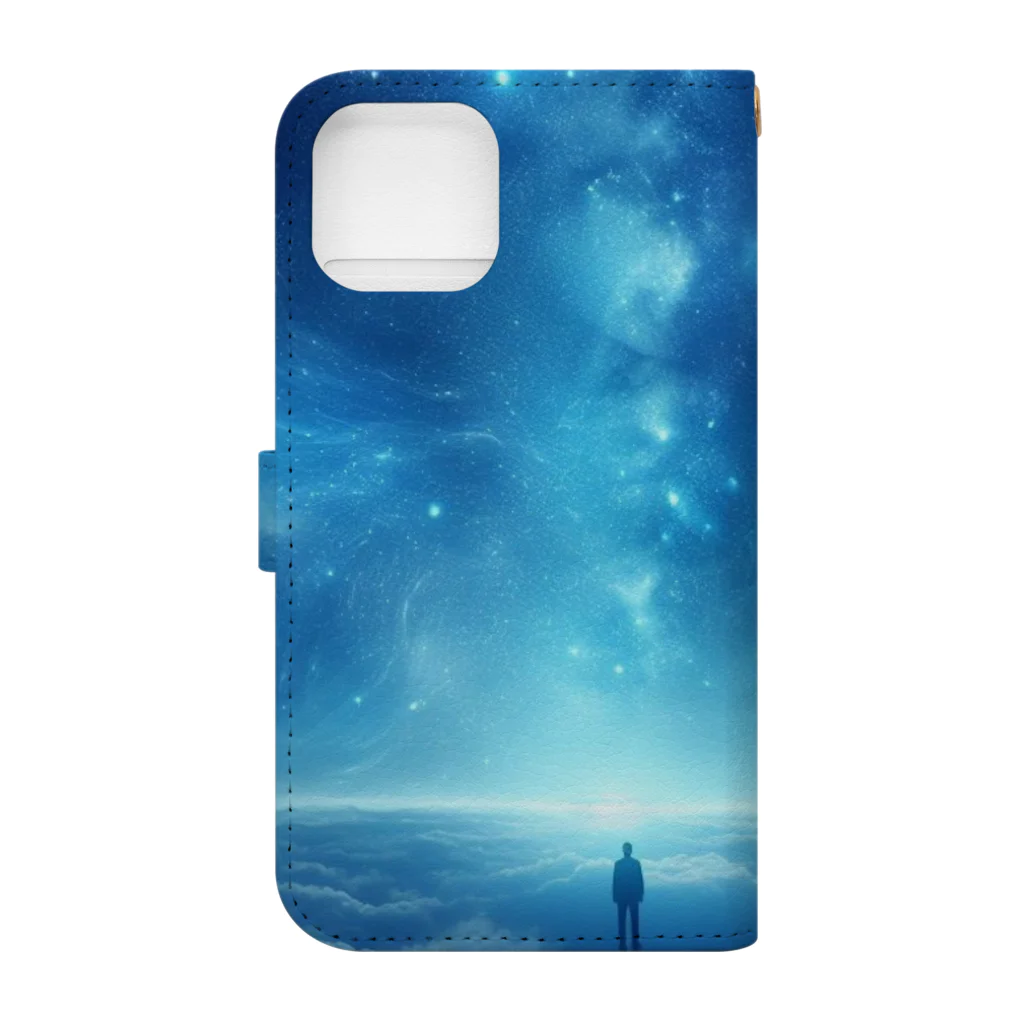 HOSINOKOの夜の星空雲の上 Book-Style Smartphone Case :back