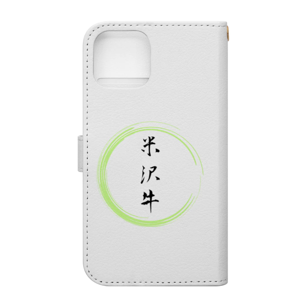 noririnoの米沢牛グッツ Book-Style Smartphone Case :back