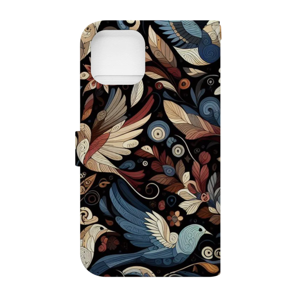 BONZEWORKSの花と鳥1 Book-Style Smartphone Case :back