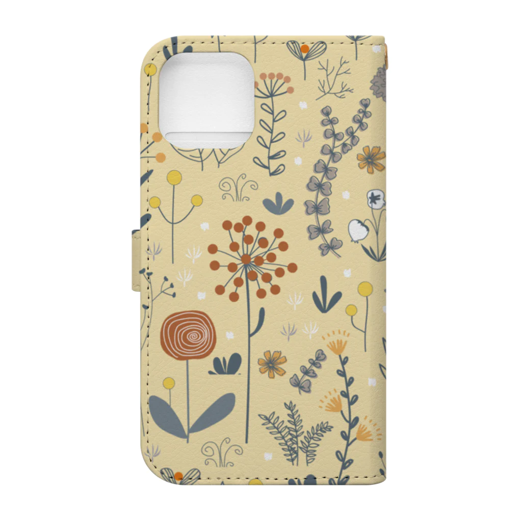 yokuneru taberuの北欧花柄２ Book-Style Smartphone Case :back