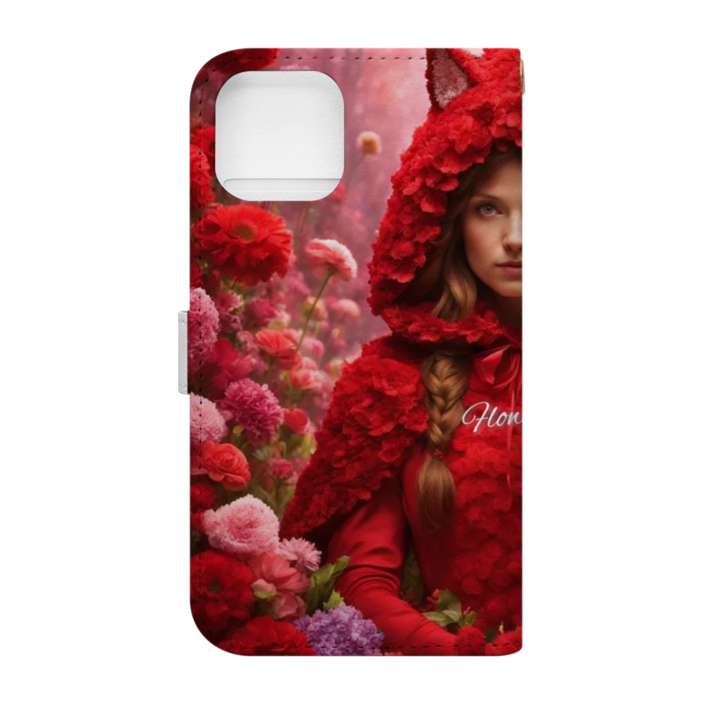 お花屋SUNのFlower R R H（フラワー・レッド ライディング フード） Book-Style Smartphone Case :back