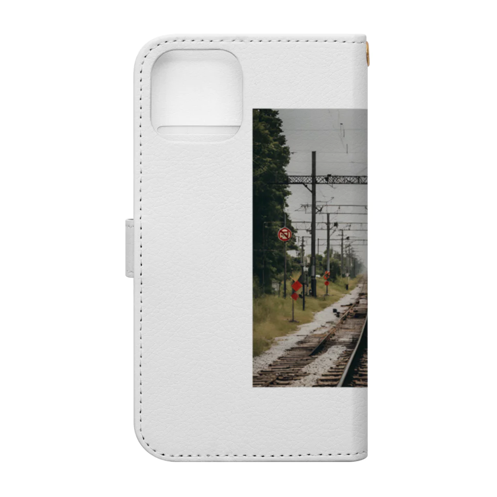 atoyuki_SHOPの鉄道レールデザイン Book-Style Smartphone Case :back