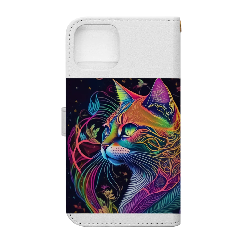 癒しの部屋🐾໒꒱のArt Cat🎨 Book-Style Smartphone Case :back