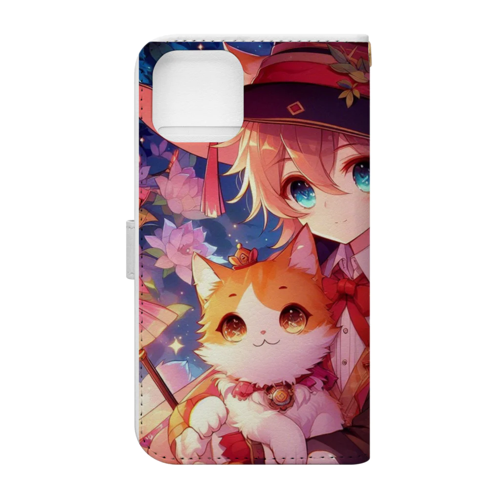 ウツボちゃんの可愛いネコ魔女 Book-Style Smartphone Case :back