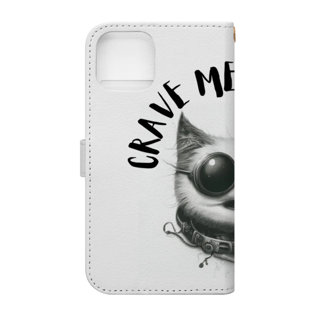 CRAVE MEAT SOUPの#drunk cat Book-Style Smartphone Case :back