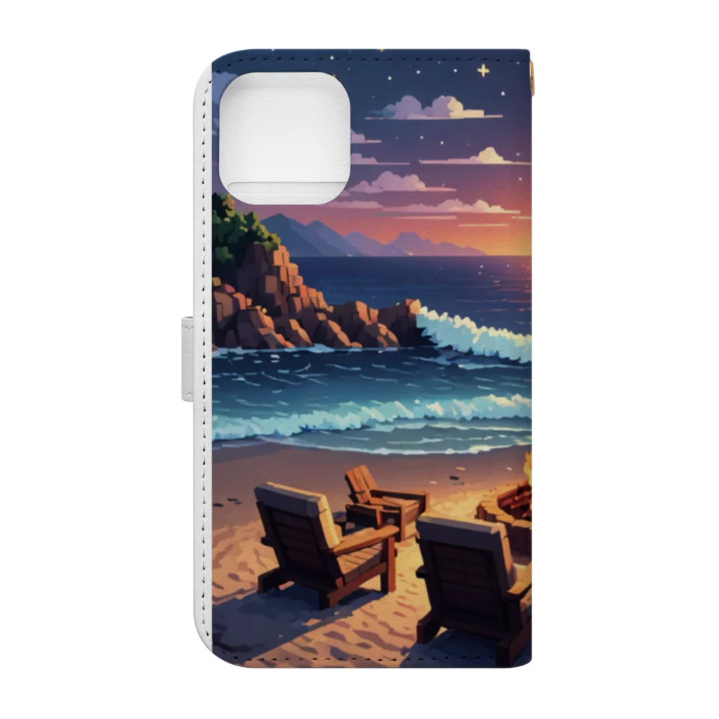 Paradise ExploreのShoreline Fire Relaxation Book-Style Smartphone Case :back