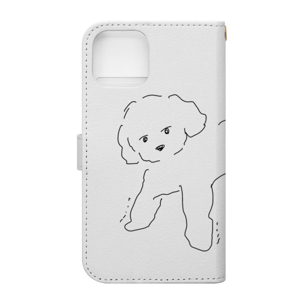 まごわやさしいのごきげんな犬（無色） Book-Style Smartphone Case :back