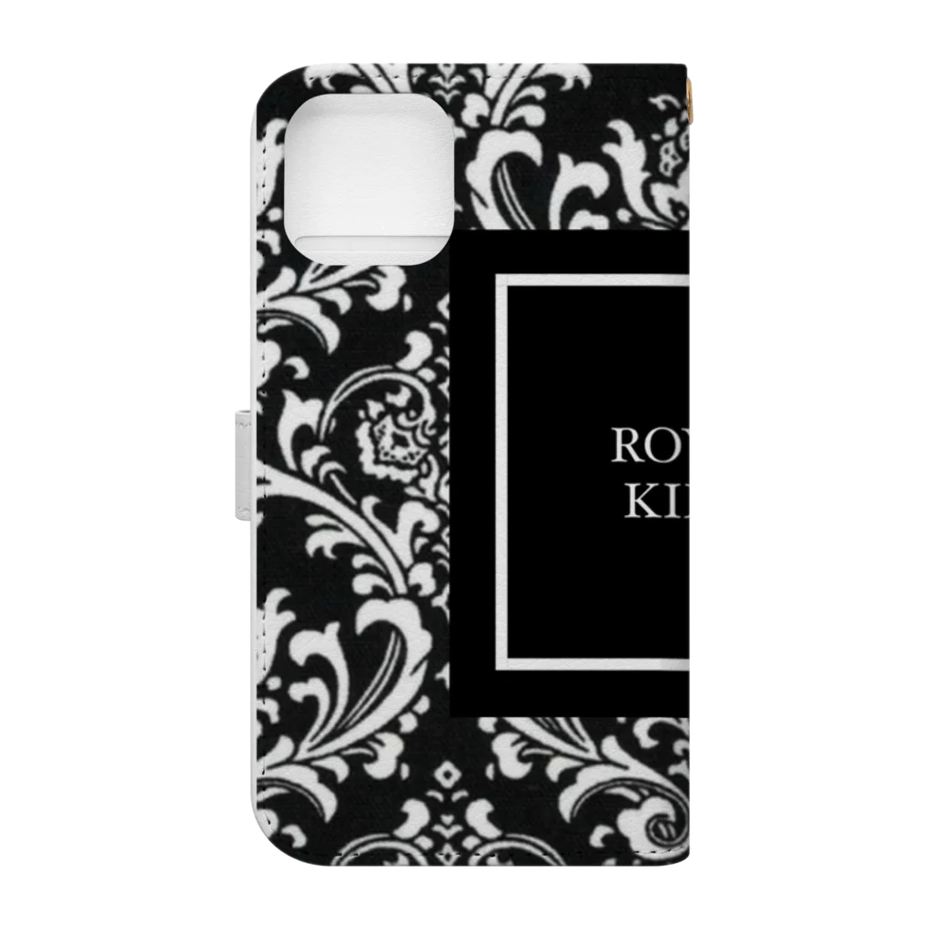 ROYAL PrincessのROYAL KINGダマスク柄BLACK Book-Style Smartphone Case :back