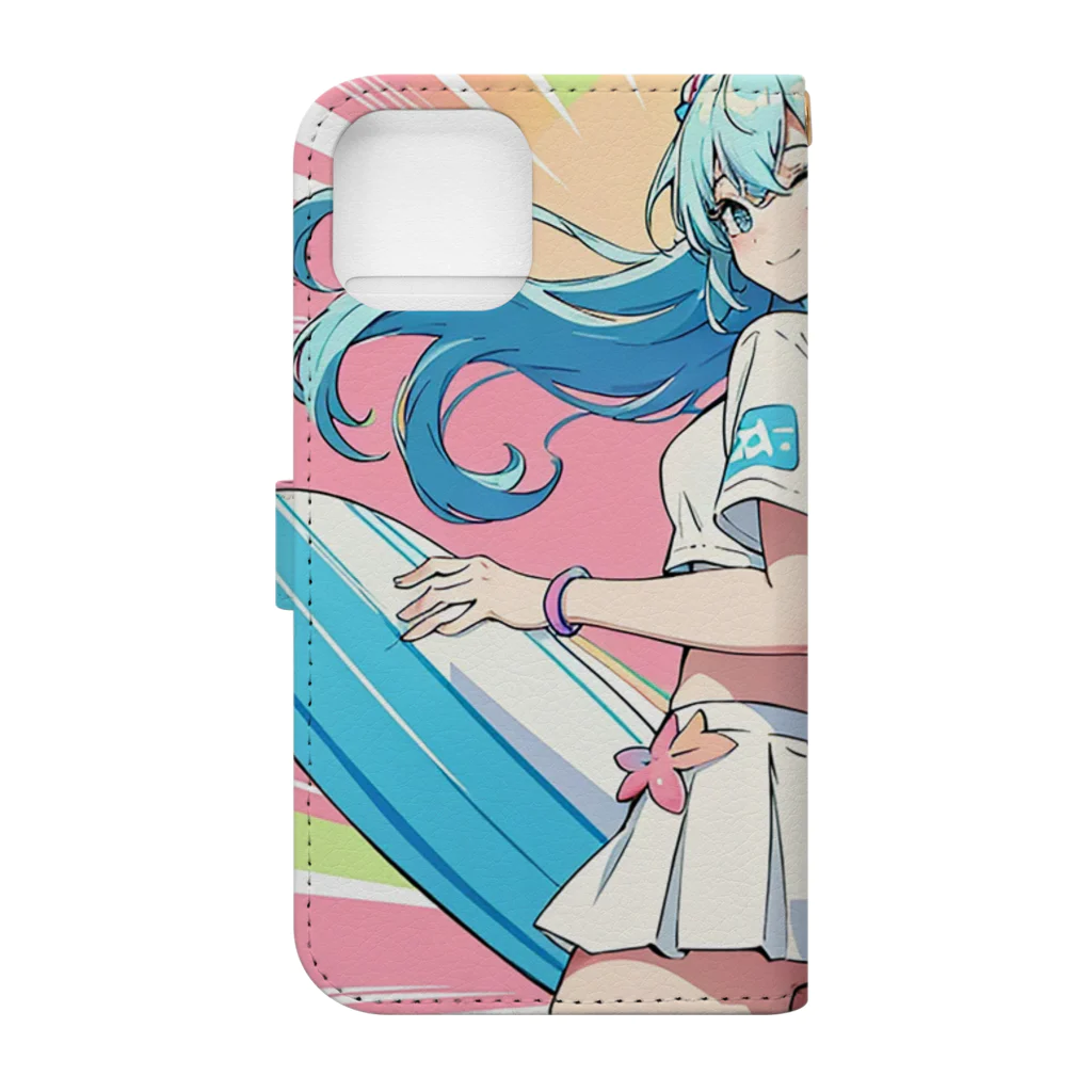 yozoraniyumeoの魔法サーファー少女 Book-Style Smartphone Case :back