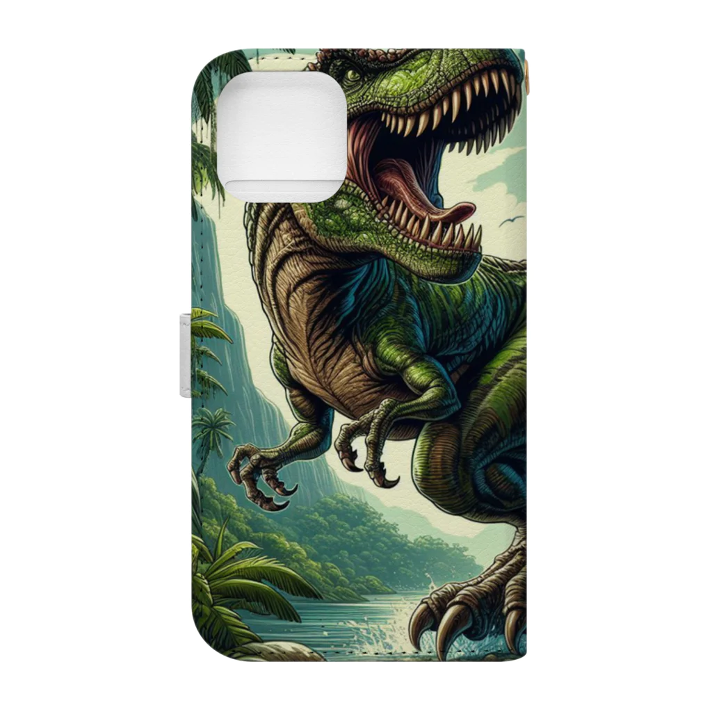 dinosaur_brothersのりあるティラノ③ Book-Style Smartphone Case :back