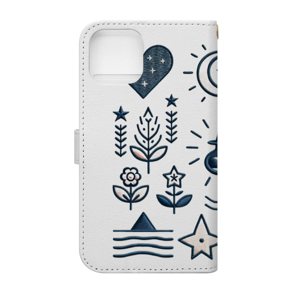 STARLOVE358のナイトスカイ＆ナチュラルエレメンツ Book-Style Smartphone Case :back