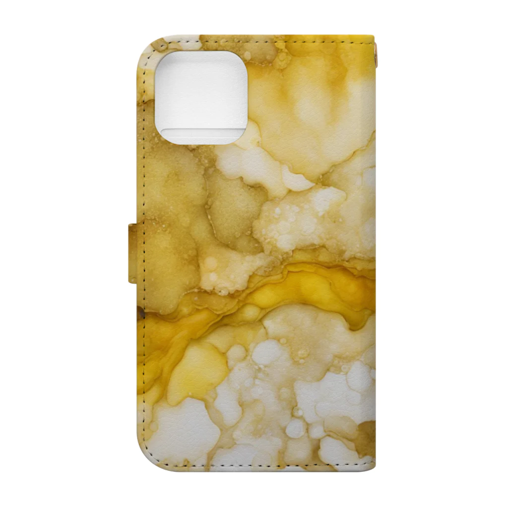 Haru_Pooh_のアルコールインクアート　-YELLOW- Book-Style Smartphone Case :back