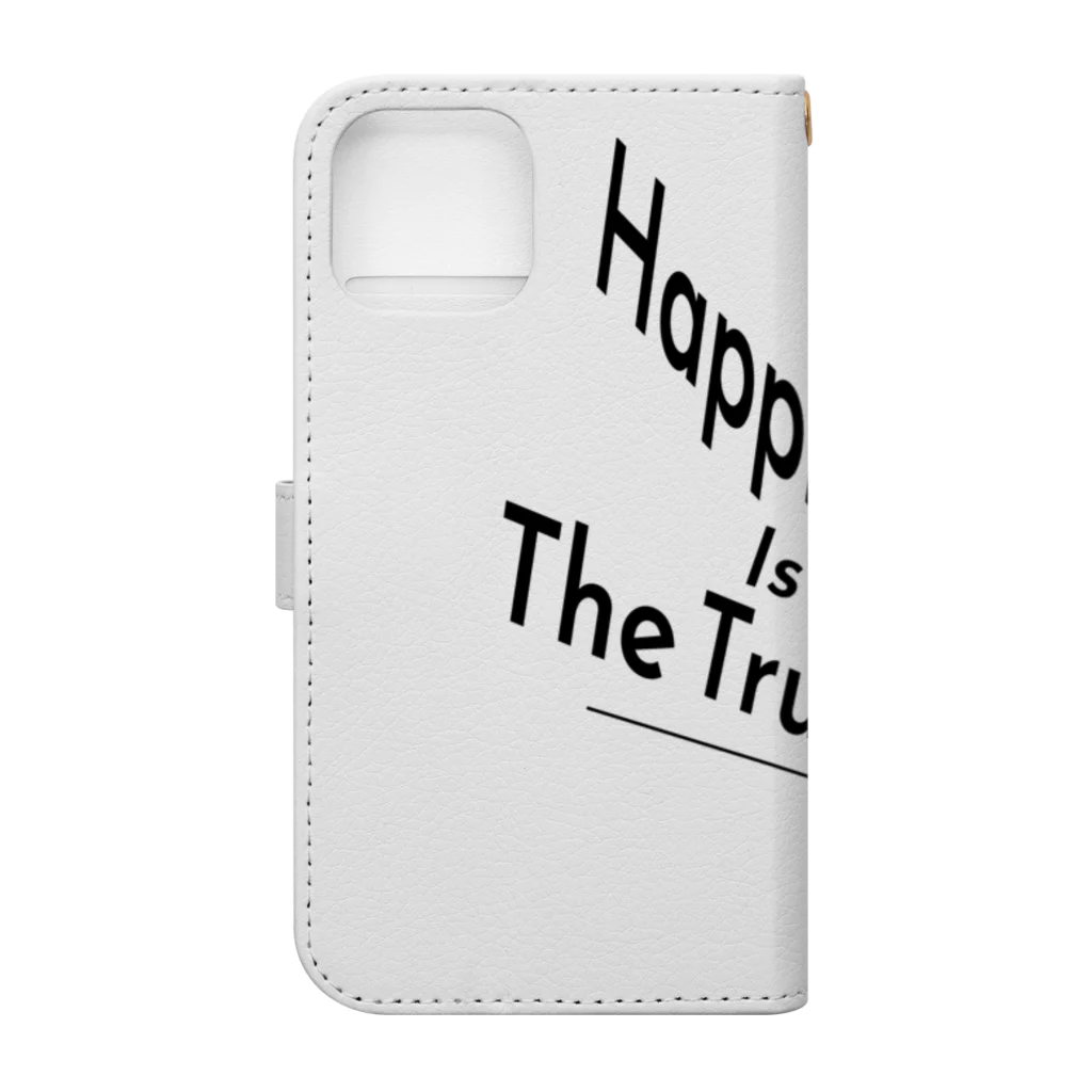 『NG （Niche・Gate）』ニッチゲート-- IN SUZURIのHappiness Is The Truth!（黒） 手帳型スマホケースの裏面