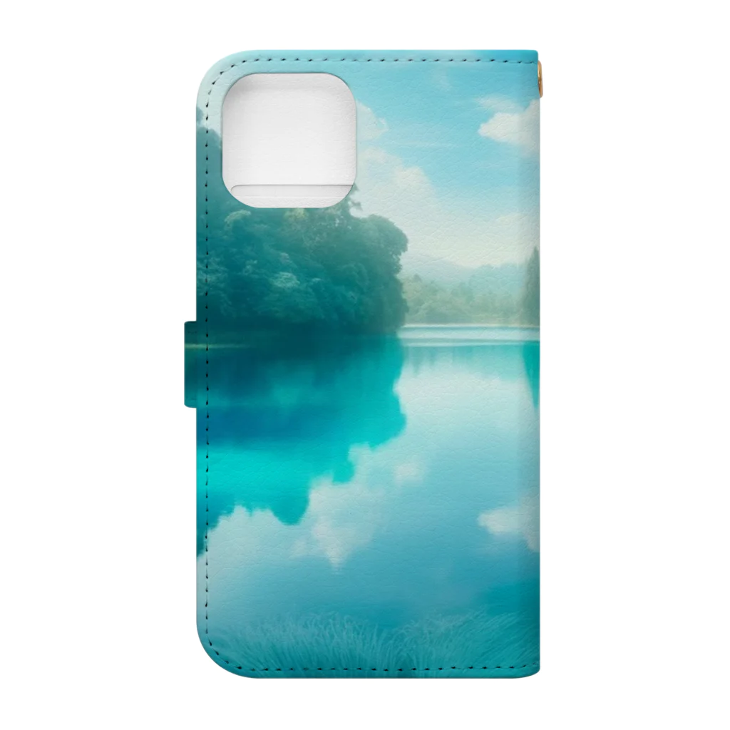 hana2ginの Almost Transparent Blue. Book-Style Smartphone Case :back