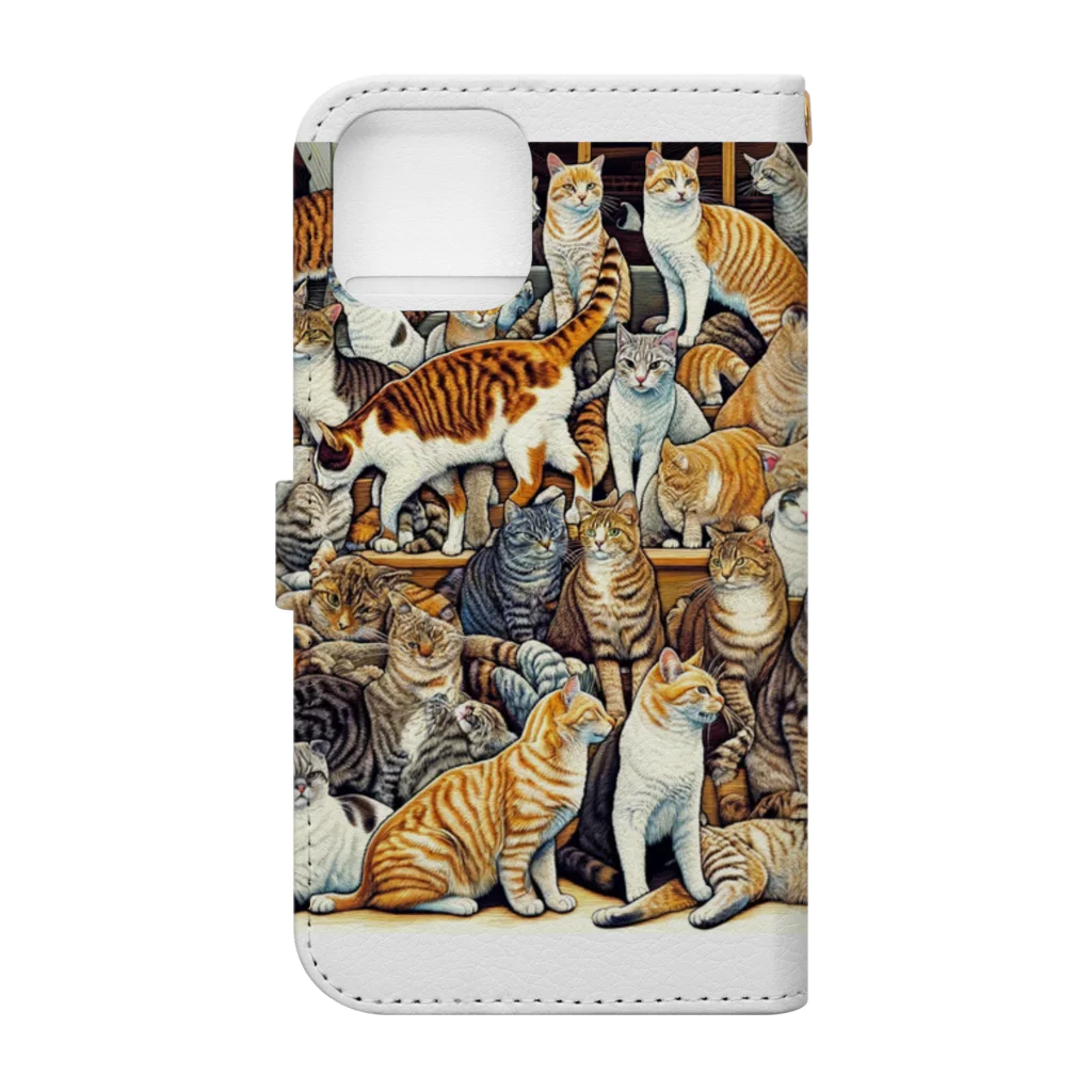 sgmujoの猫の大群 Book-Style Smartphone Case :back