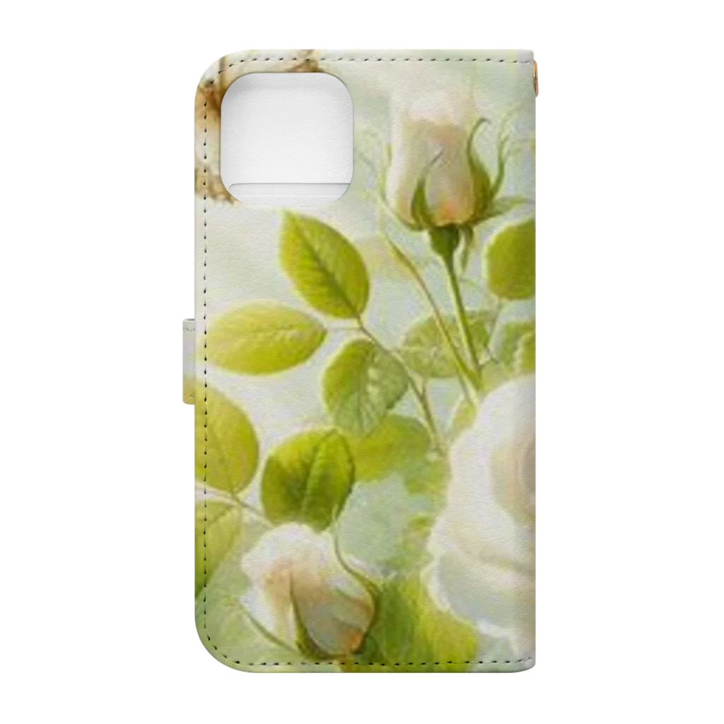 Rパンダ屋の「白薔薇」グッズ Book-Style Smartphone Case :back