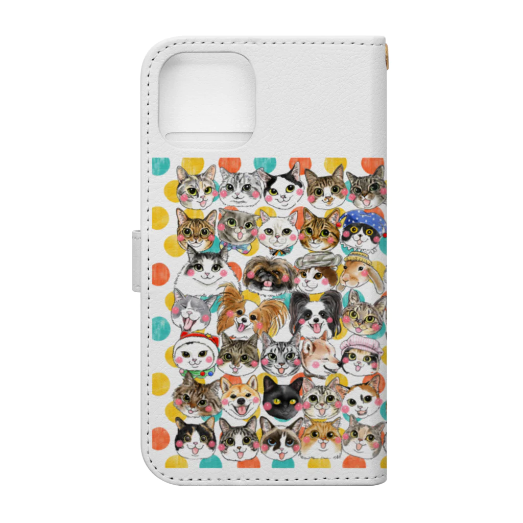 shop あこ猫犬屋のFur Friends 2 手帳型スマホケースの裏面